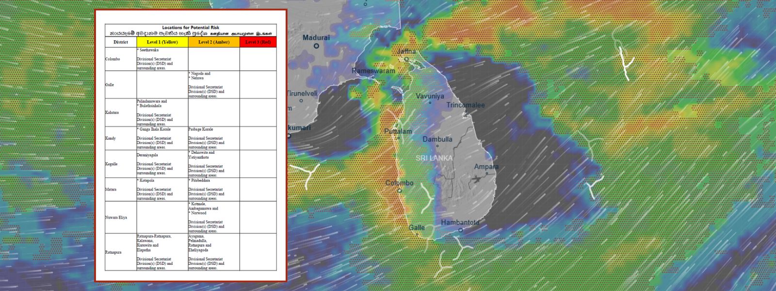 NBRO Issues Landslide Warnings Across 8 Districts